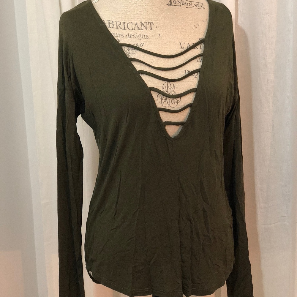 Dear Apple Green Long Sleeve Top